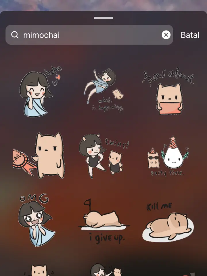 LINE Creators' Stickers - Cutie Cat-Chan four Example with GIF Animation