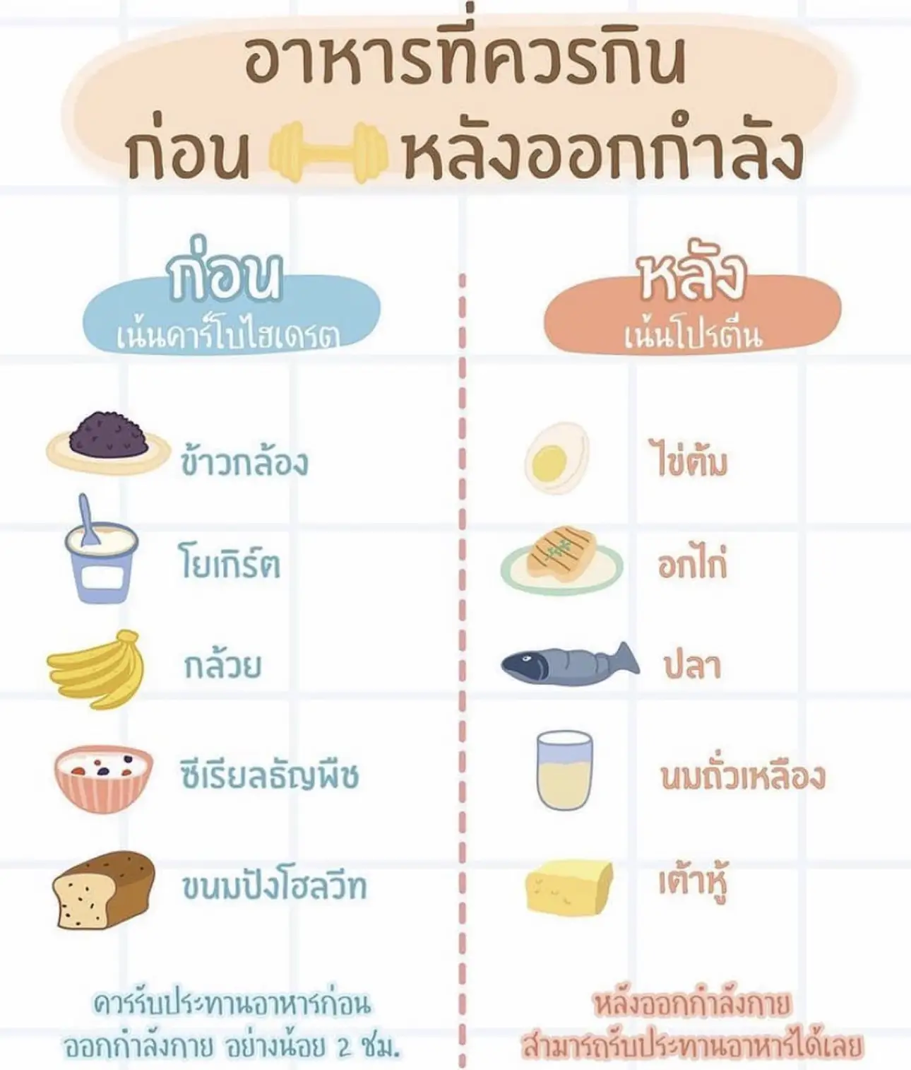 ก่อน และ หลังออกกำลังกาย กินอะไรดี? | แกลเลอรีที่โพสต์โดย Fitforfin~*🍿✨ |  Lemon8