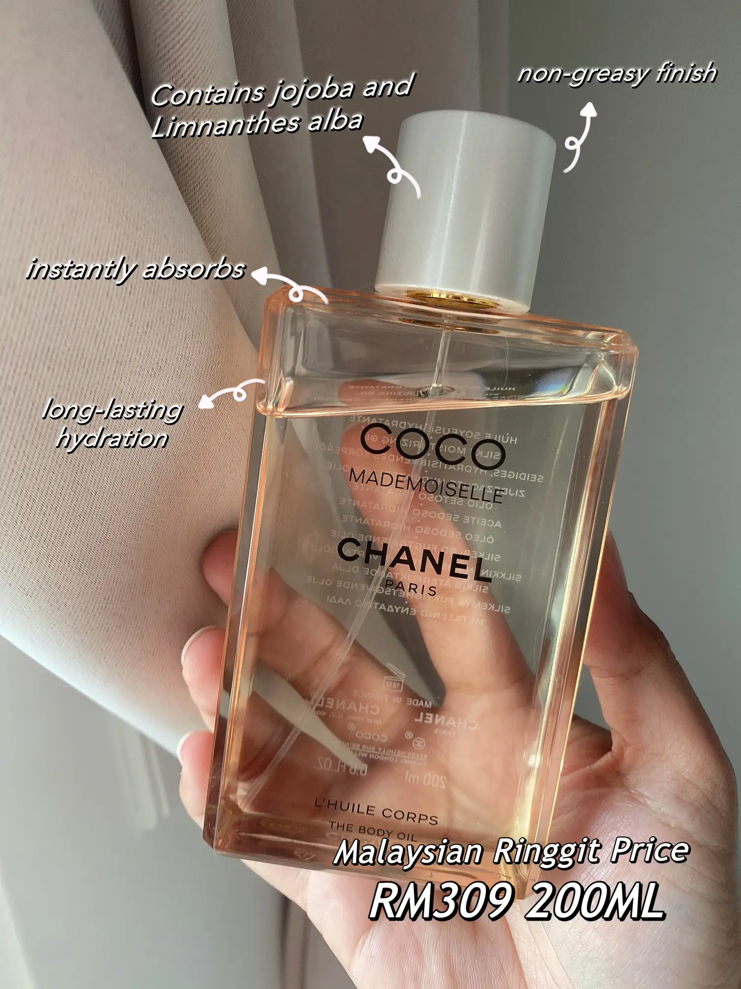 coco mademoiselle chanel body oil