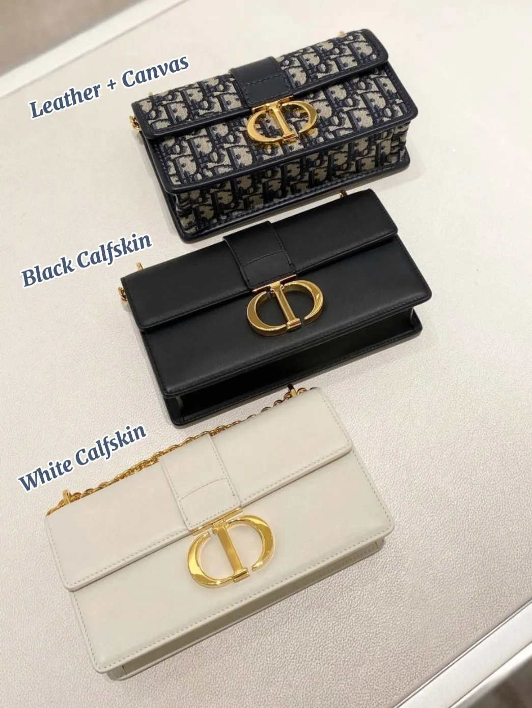 Dior 30 Montaigne Blue Oblique Jacquard Chain Bag