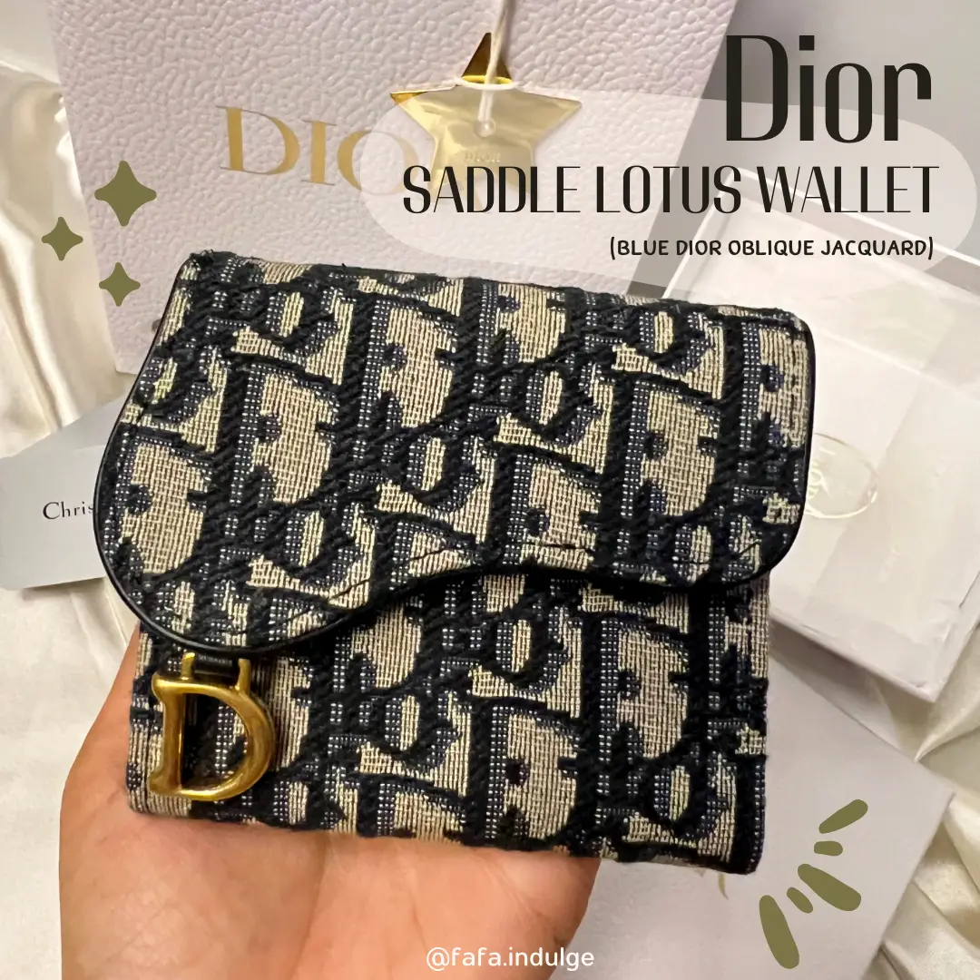 Saddle lotus wallet 2025 blue dior oblique jacquard