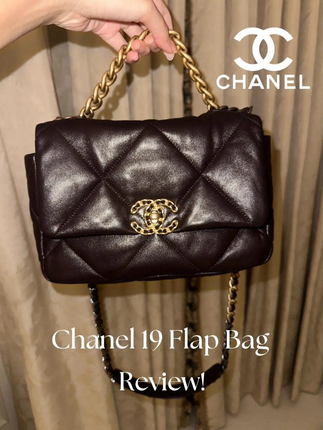chanel 19 leather handbag black