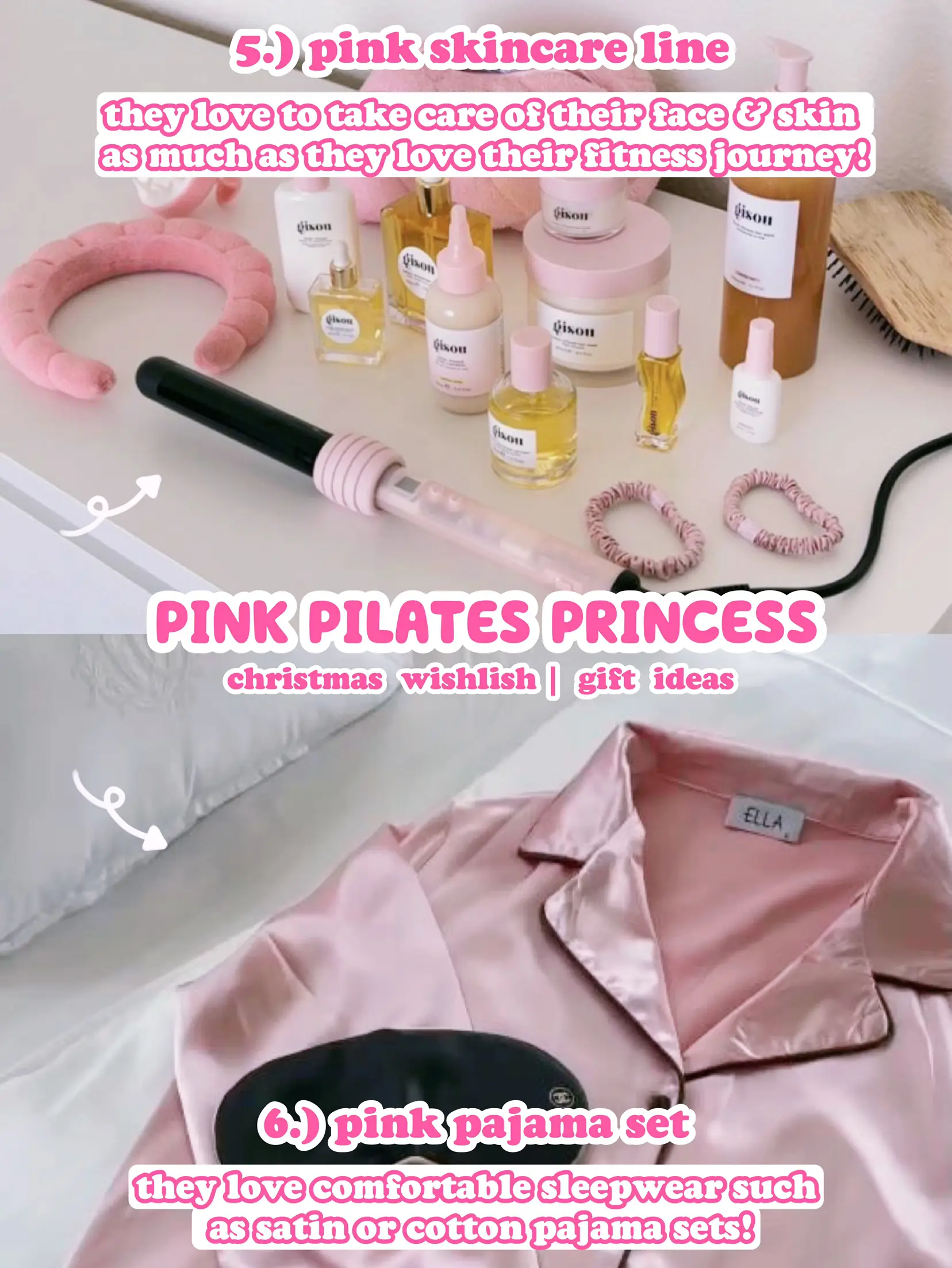 Pink girly things, clear skin, self care pink pilates princess, pink