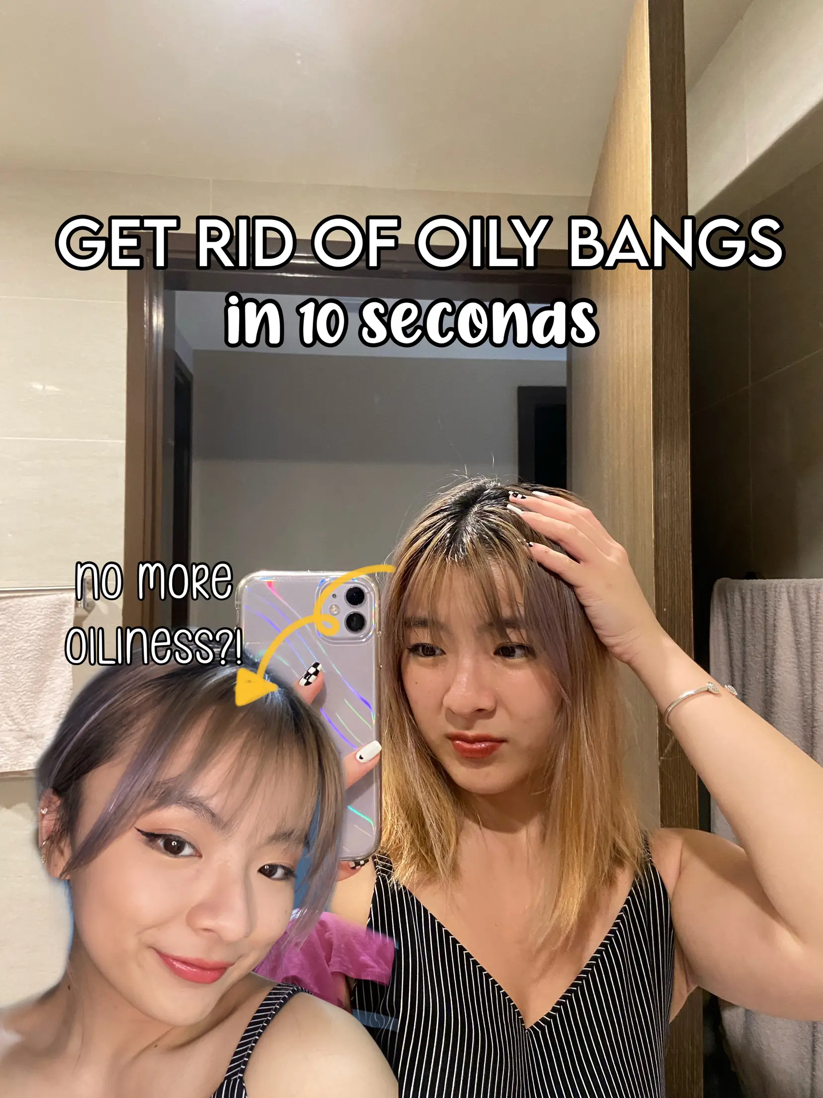 my secret to non-oily bangs 24/7 ☺️ | Video published by chloe 