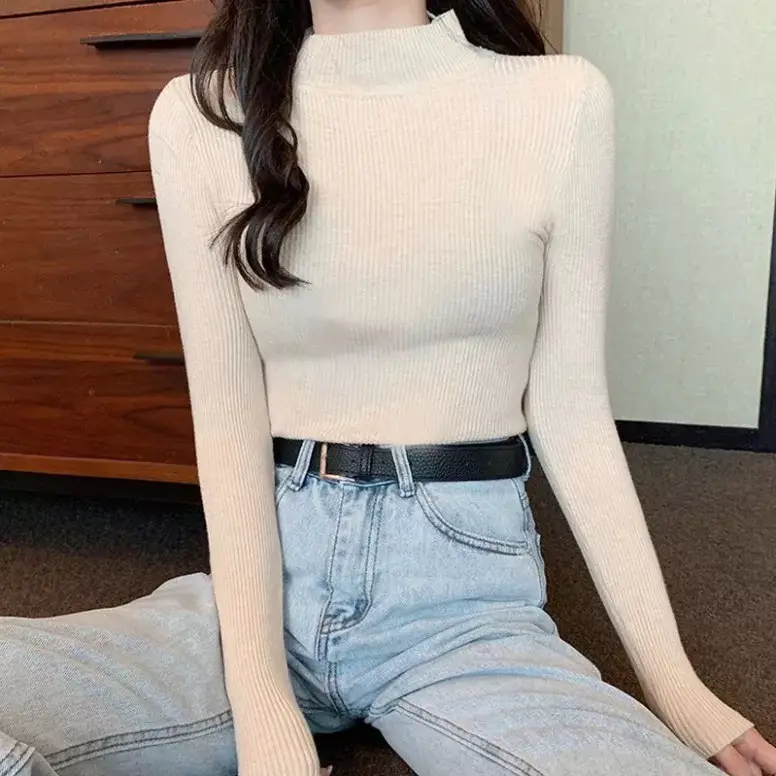 Turtle Neck Long Sleeve Top, Get Cold + Give Out 50% Discount Code