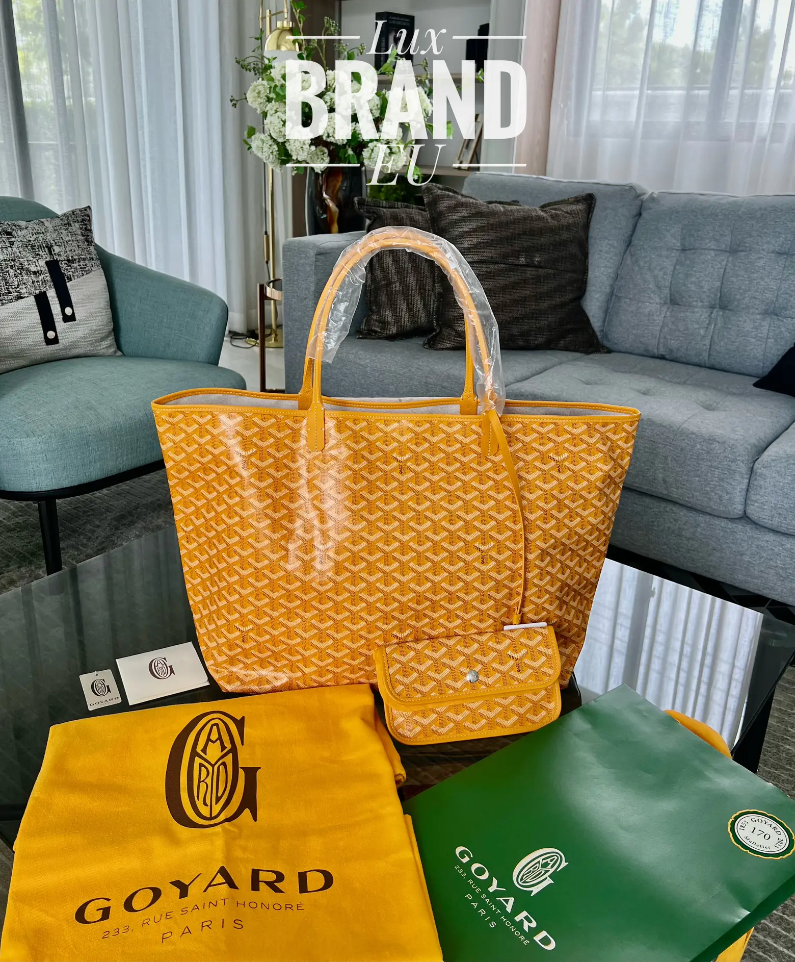 GOYARD Saint Louis PM Tote Bag Pouch Claire Voie Yellow Limited 2018