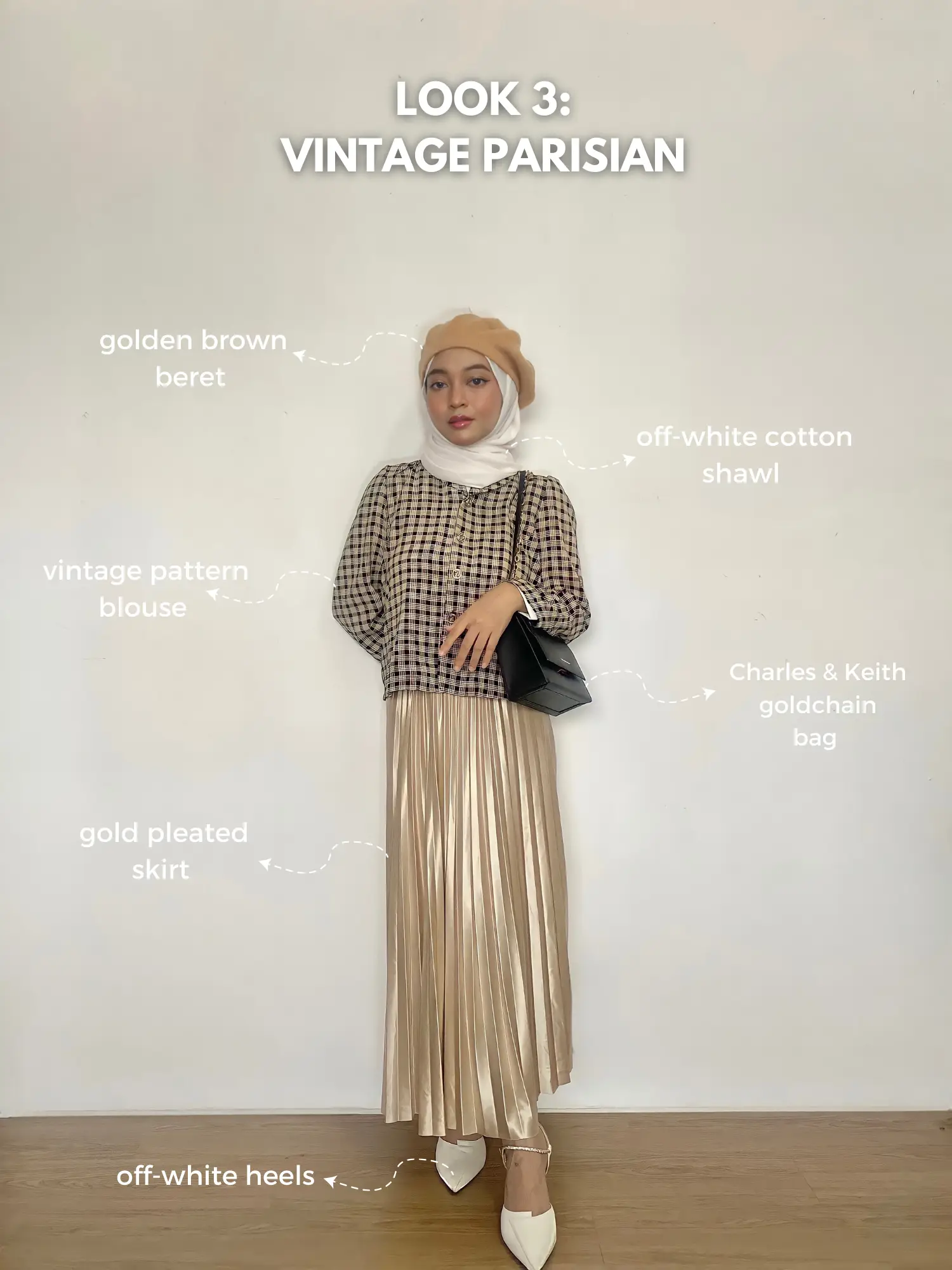 How to style shop gold pleated skirt