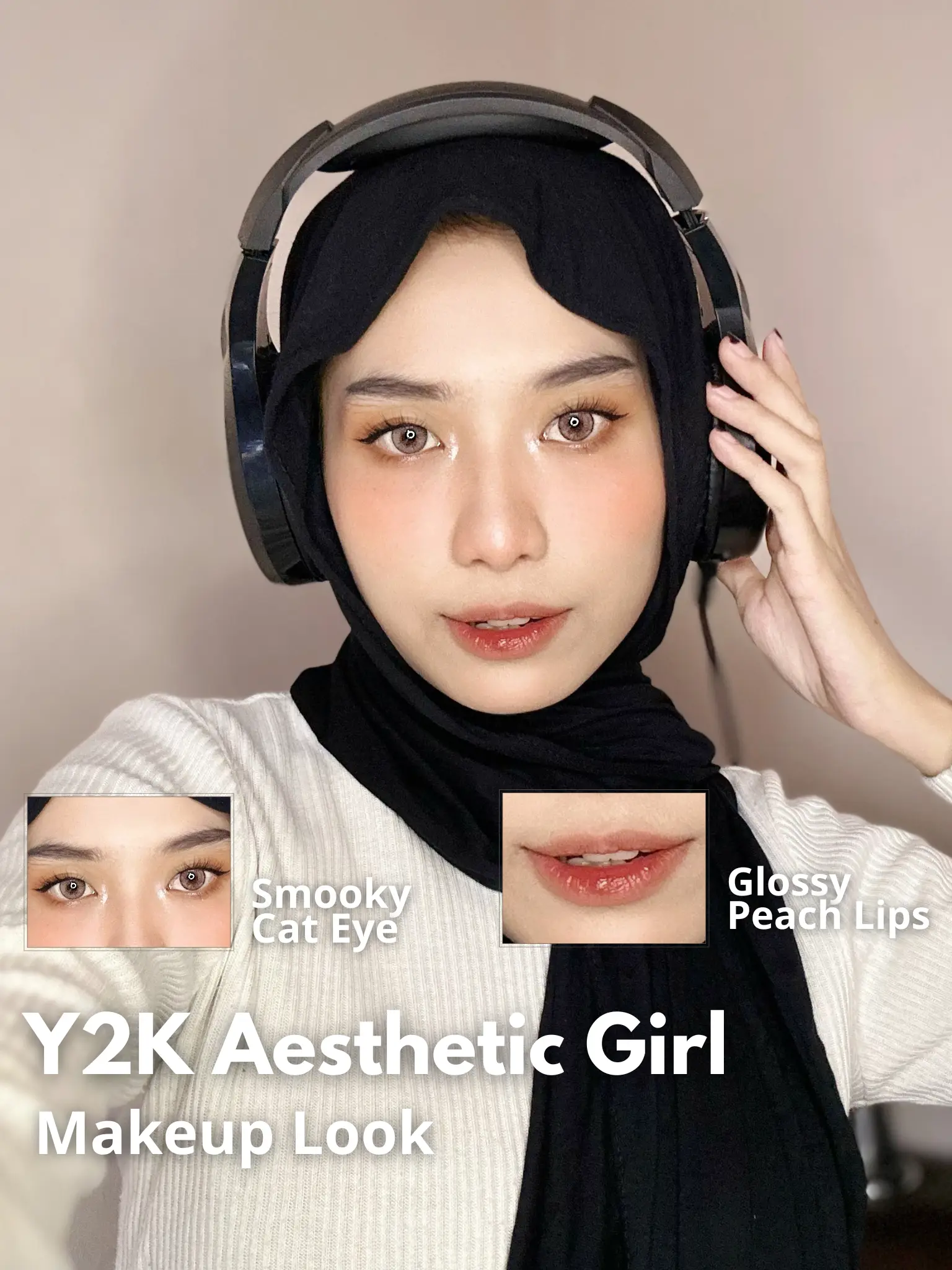 aesthetic y2k pretty girl makeup mask face