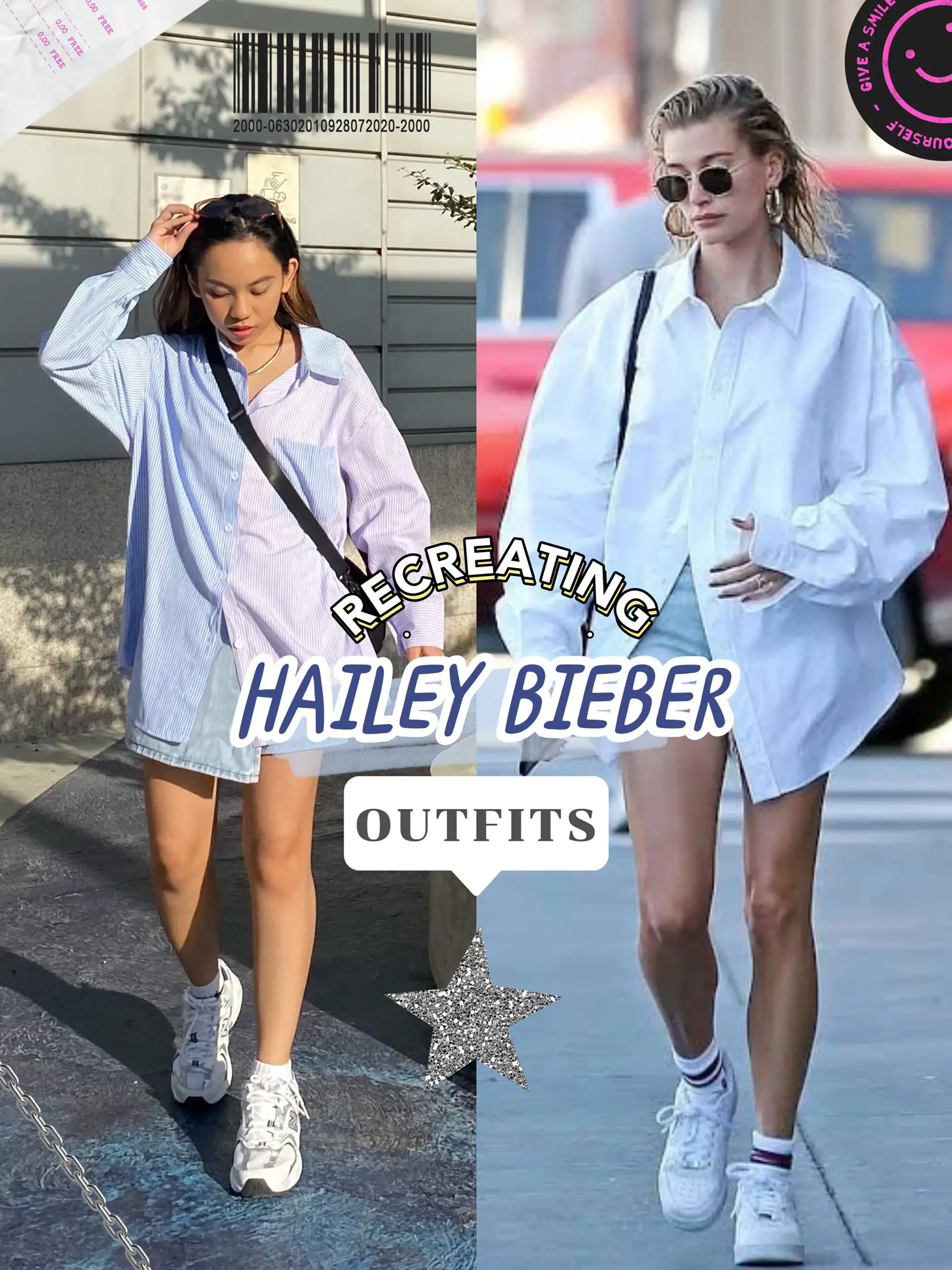 Hailey Bieber Is an It Girl in a Cozy Winter Sweater and Bike Shorts