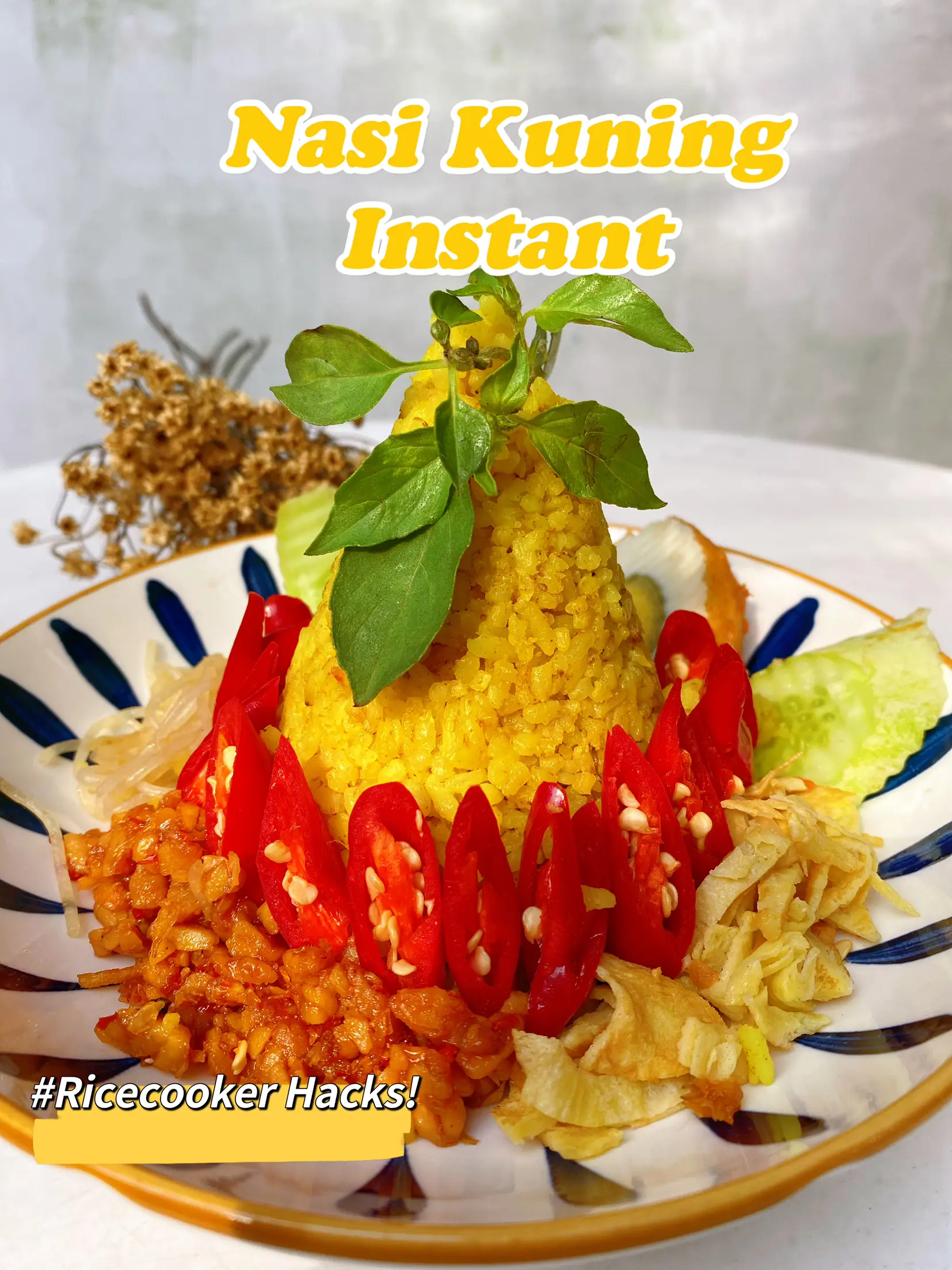 Indonesian Turmeric Rice / Nasi Kuning (Instant Pot, Rice Cooker, Stove-top)