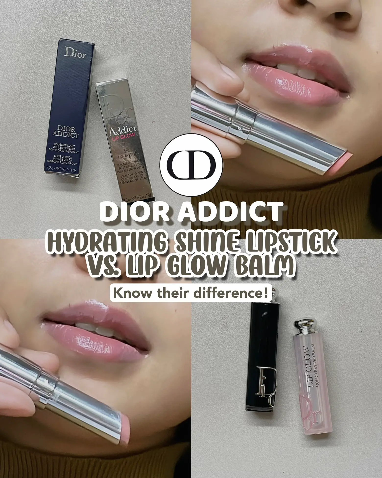 Dior Hydrating Shine Lipstick vs. Lip Glow Balm🤔💖, Gallery posted by  Sandra