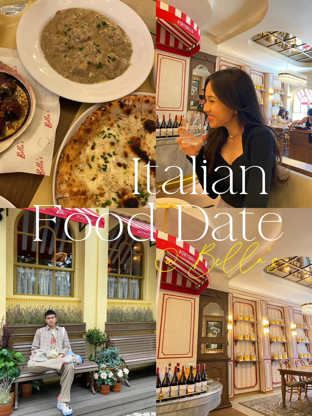 Italian Food Date 👩‍❤️‍👨🍕🥂❤️ | Gallery posted by Nadia Annisa | Lemon8