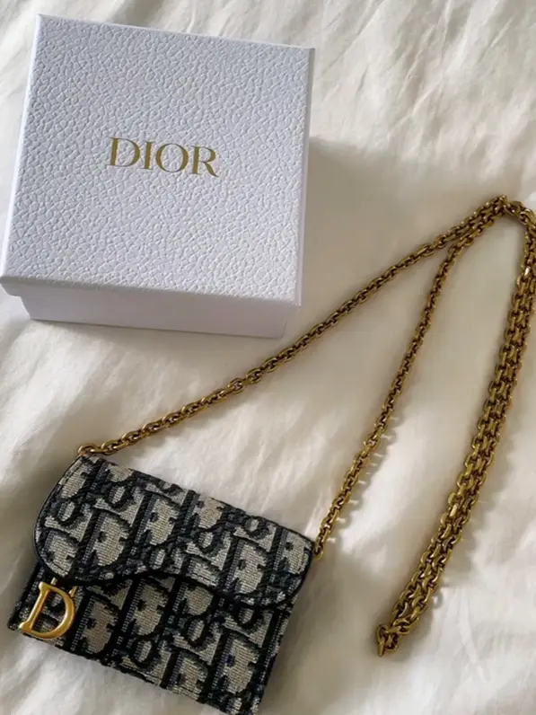 Dior, Bags, Saddle Nano Pouchblue Dior Oblique Jacquard
