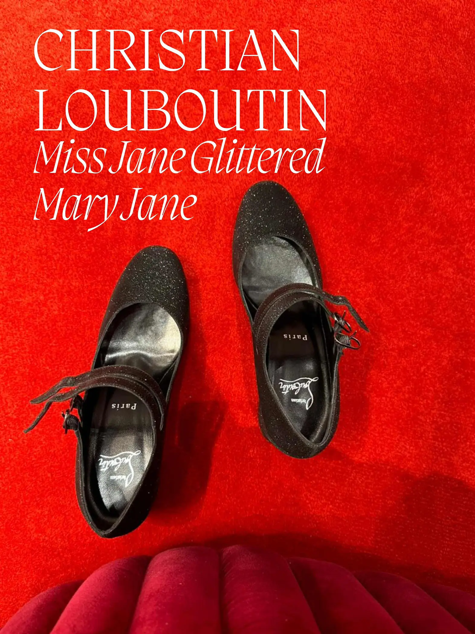 Christian Louboutin Miss Mary Jane Glitter-leather Pumps