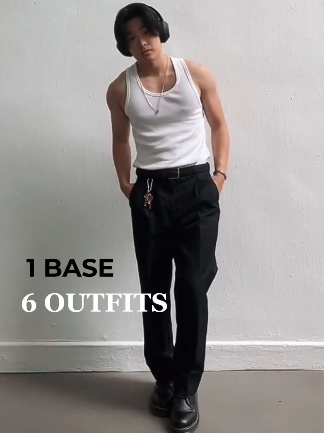 1 BASE 6 OUTFITS: Tank Top, Black Pants