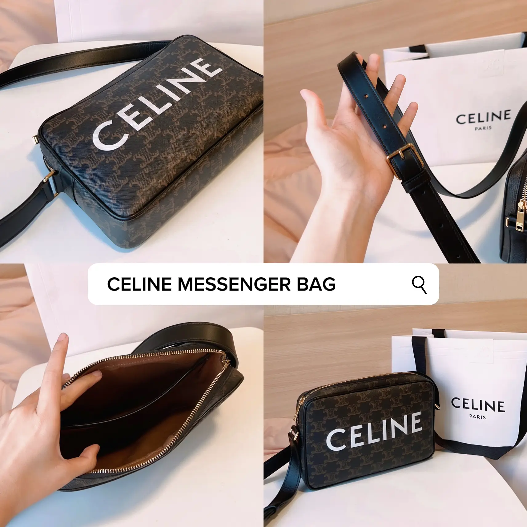 Pre-loved Unisex Celine Messenger Bag in Triomphe Canvas
