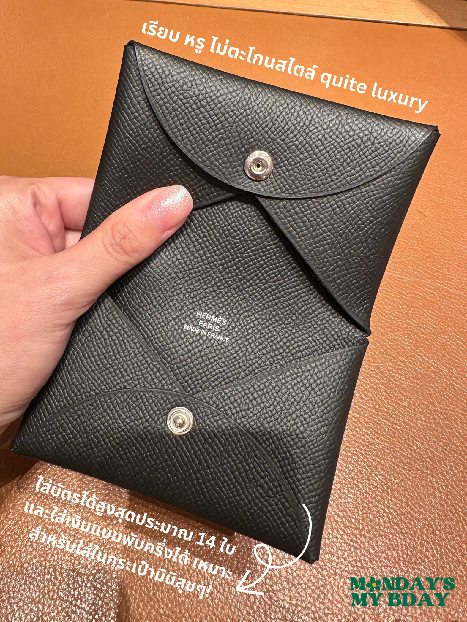 Shop HERMES Calvi Unisex Plain Leather Folding Wallet Card Holders