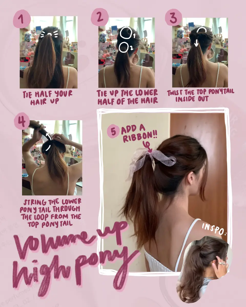 Preppy Split Curly Low Pigtails with Crown Braid