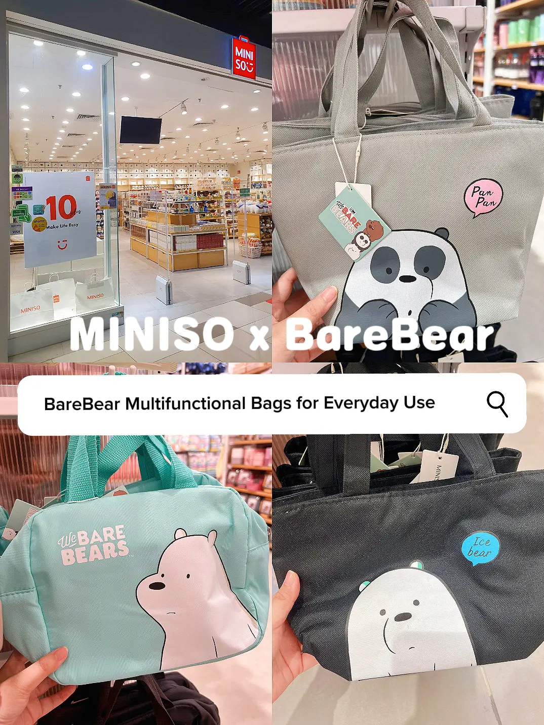 We Bare Bears-Lunch Bag - MINISO