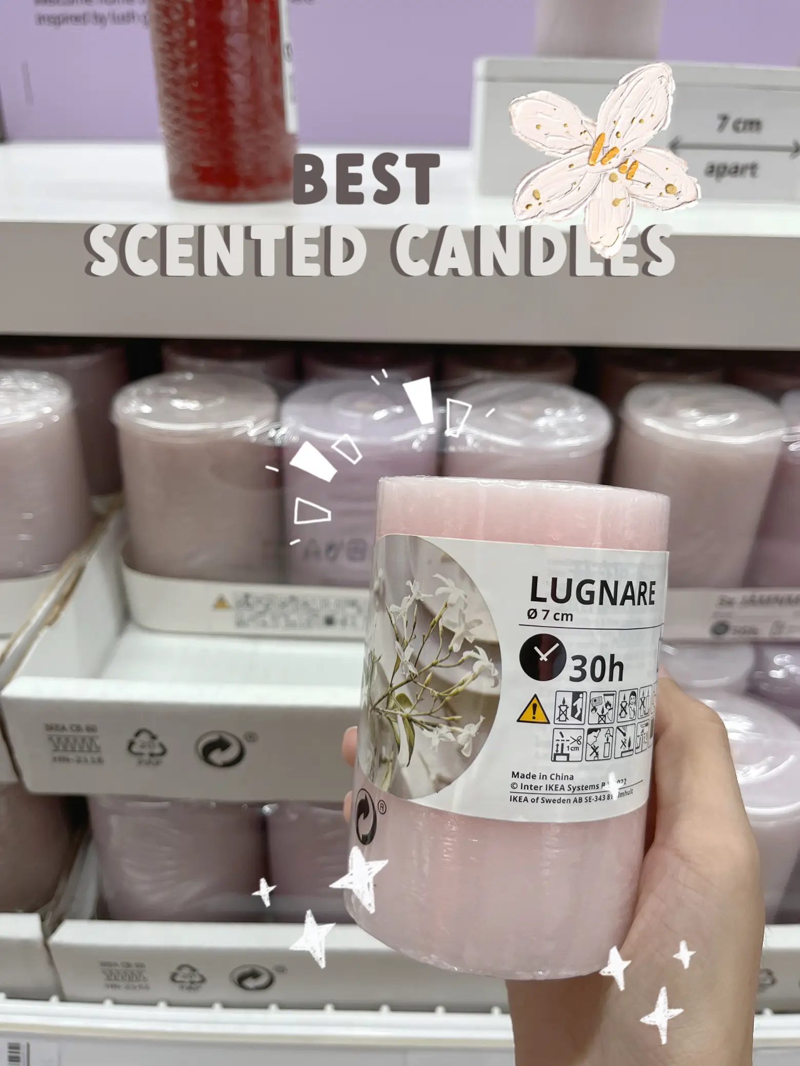 LUGNARE scented candle in glass, Jasmine/pink, 40 hr - IKEA