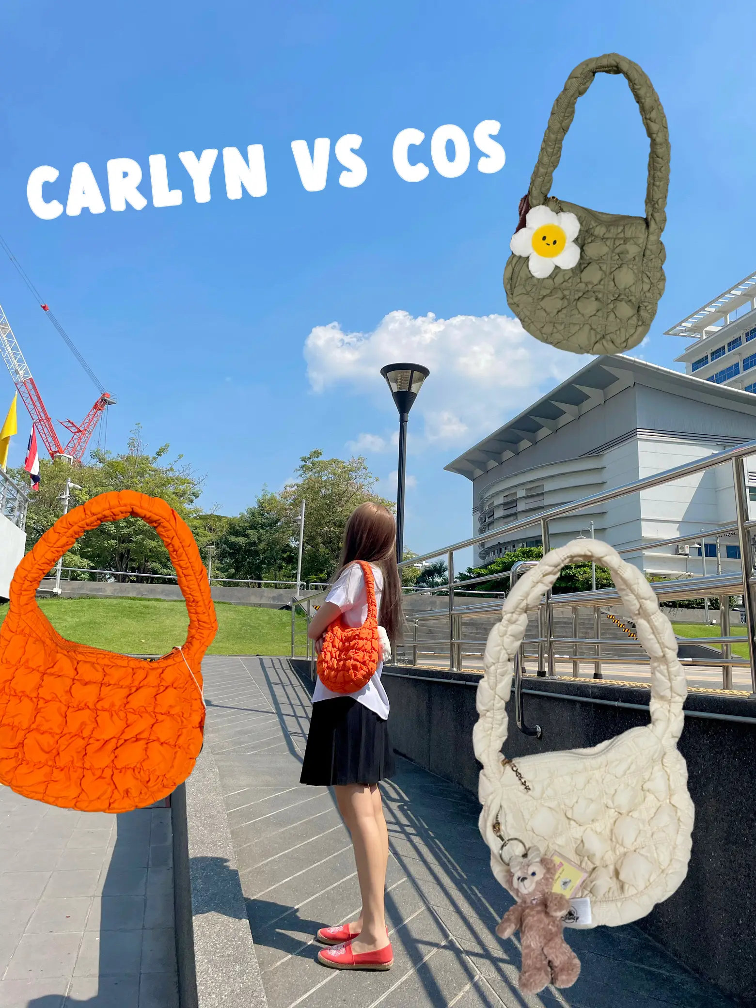 Cos straw online bag