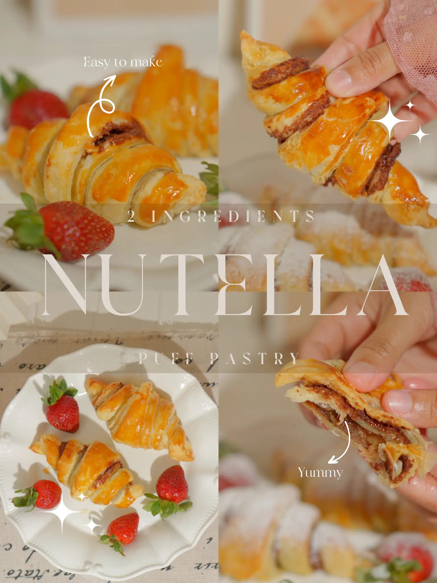 Mini croissants with Nutella in 30 minutes. Video recipe