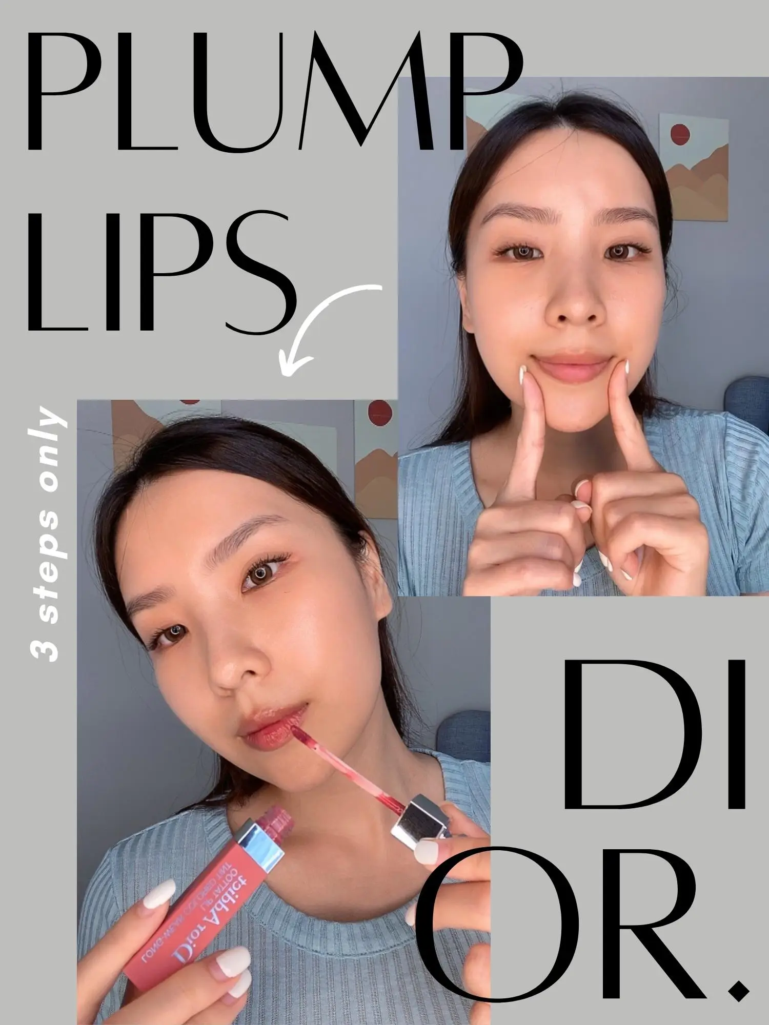 3 steps to plump juicy lips (dior lip tint) Video dipublikasikan oleh
