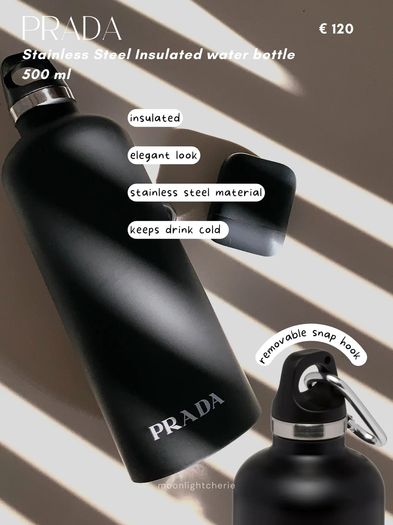 PRADA Prada Logo Print Stainless Steel Water Bottle - Stylemyle
