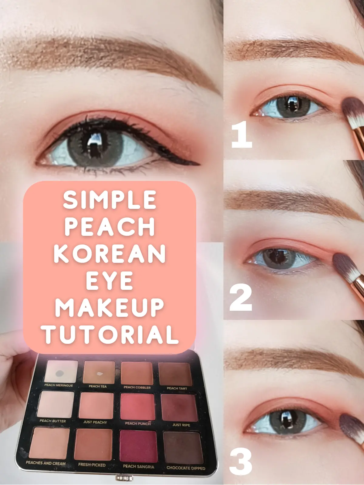 Peach Korean Eye Makeup Tutorial