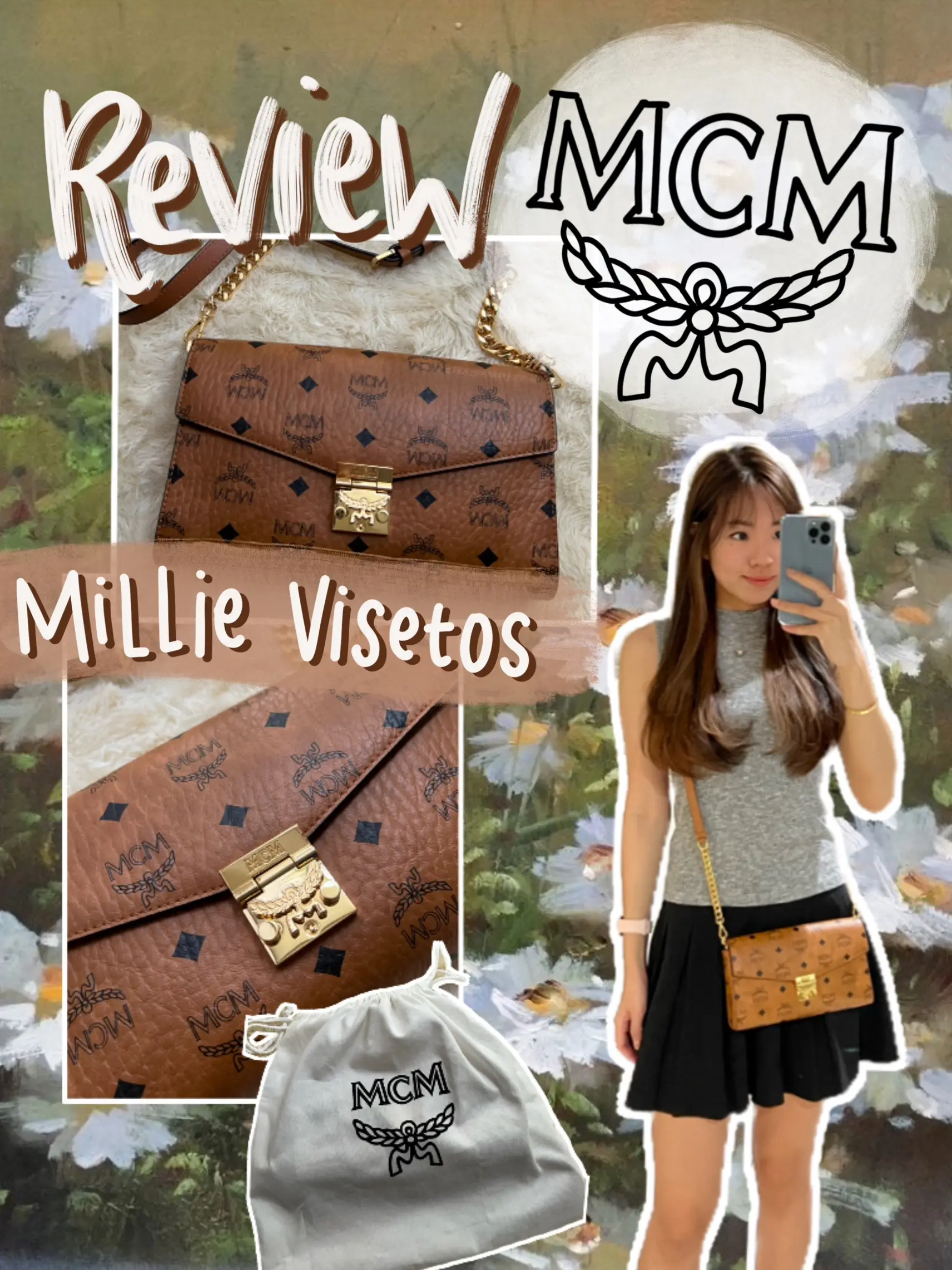 MCM Cognac Small Millie Visetos Crossbody Bag, Best Price and Reviews