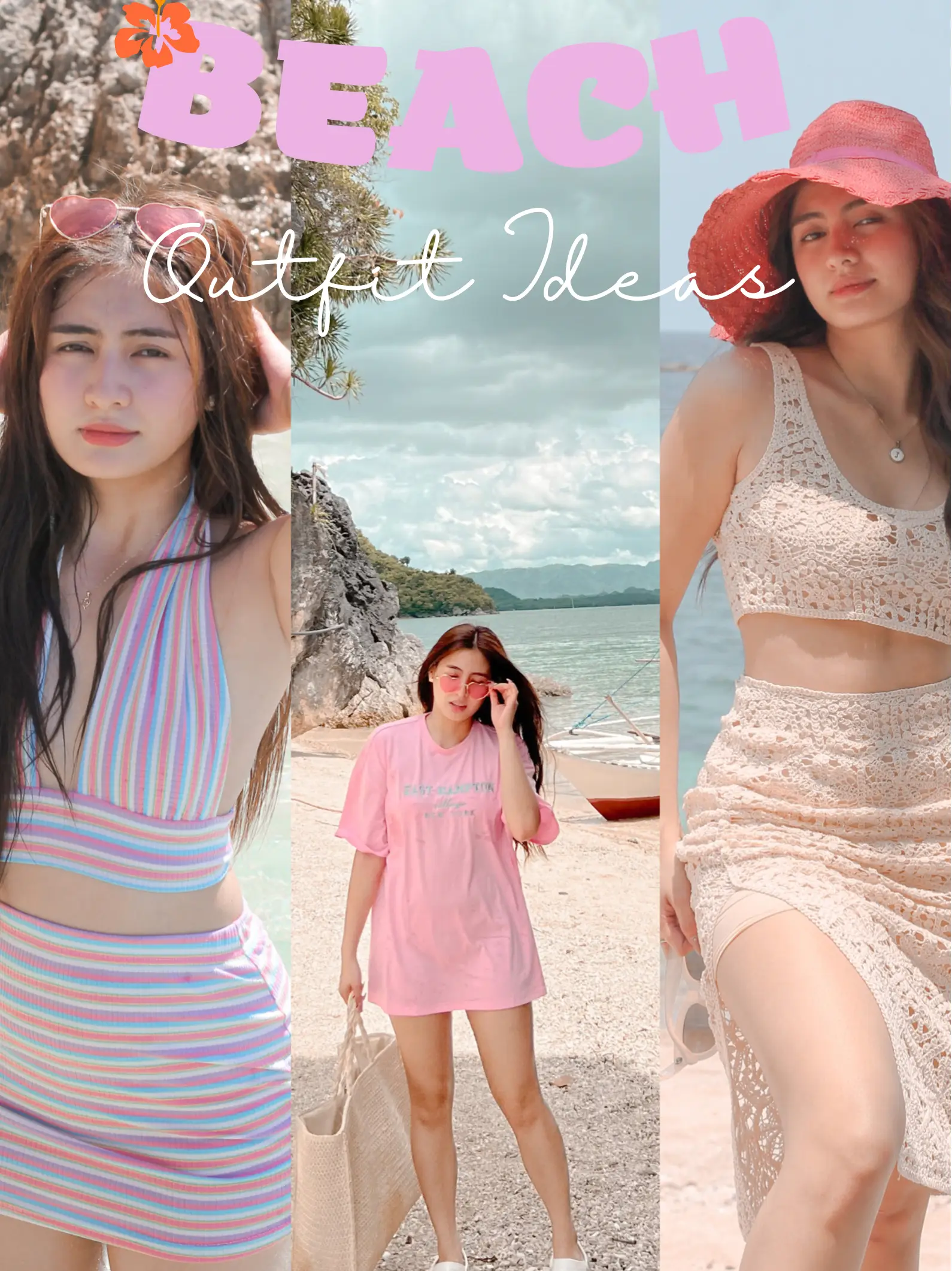 BEACH SUMMER OUTFIT 2 IN 1 TERNO PANTS SLIT FREE SIZE PLUS SIZE