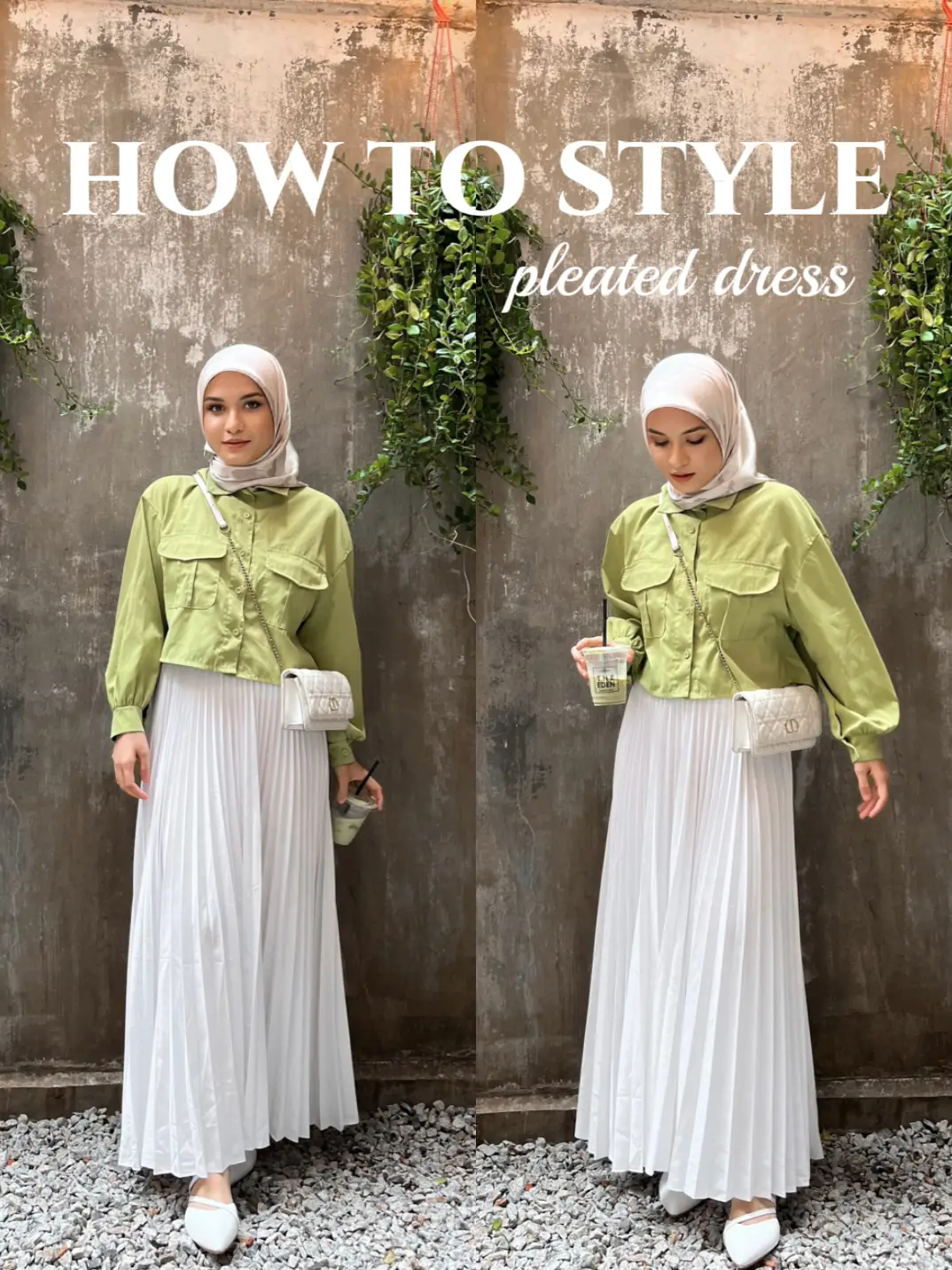 Pleated skirt style hijab best sale