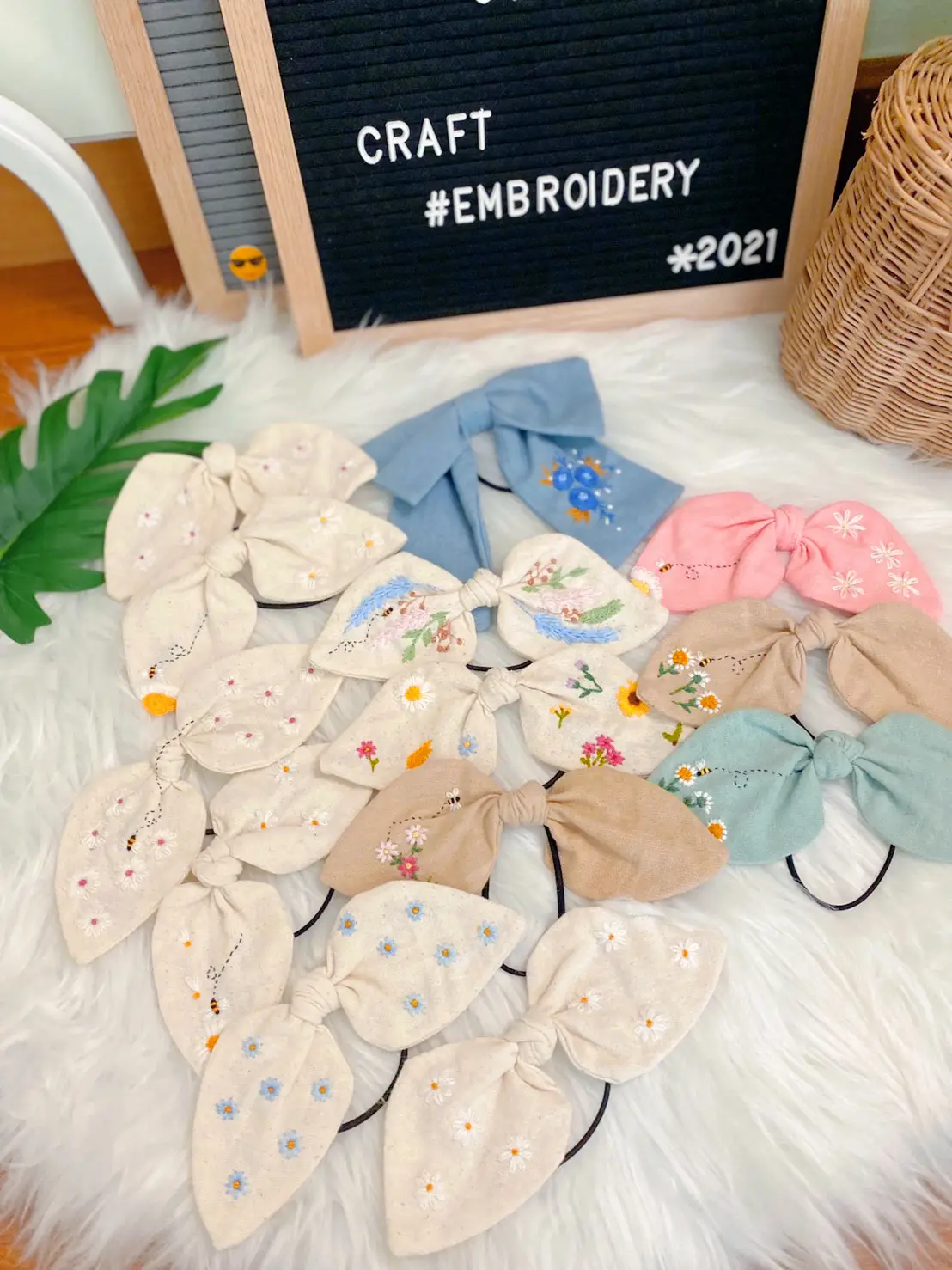 How to Make Hand Embroidered Hair Bows 