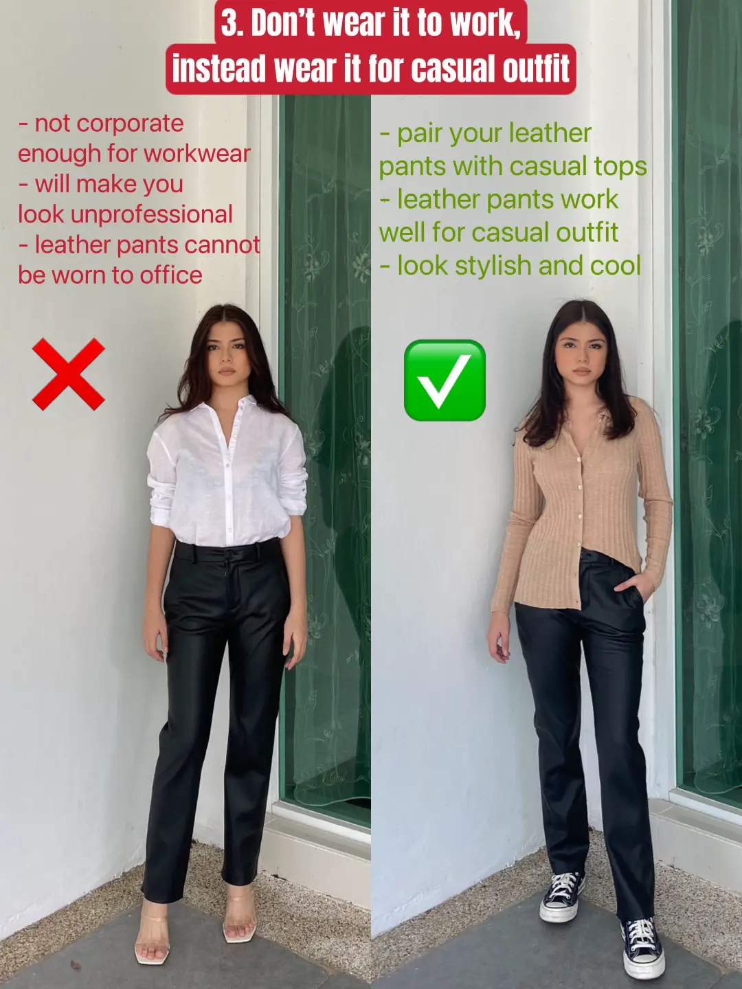How to Wear Leather Leggings - Straight A Style
