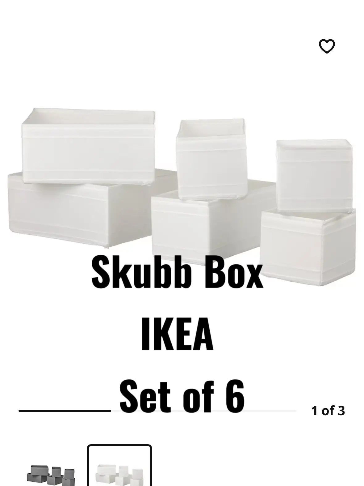 SKUBB Box, set of 6, white - IKEA