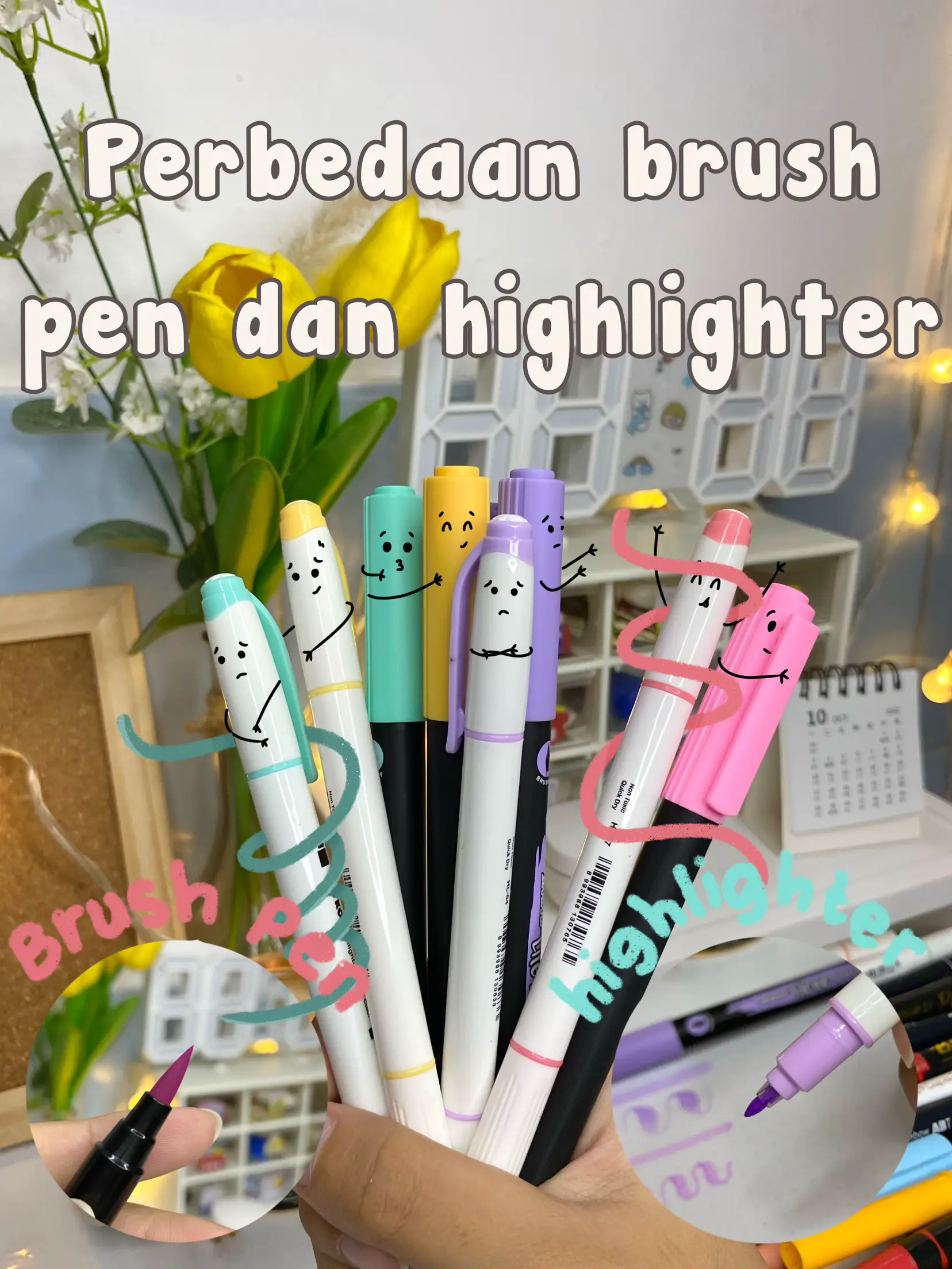 Perbedaan Brush Pen dan Highlighter 🤩, Gallery posted by Le studies