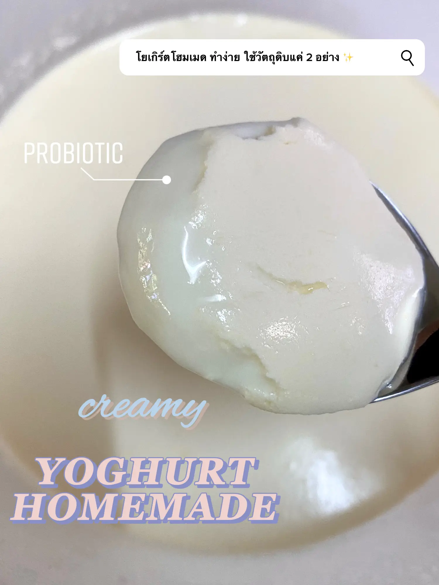 Homemade yogurt is easy to make. Use only two raw materials., Gallery  posted by วีณาทำขนม 🤍