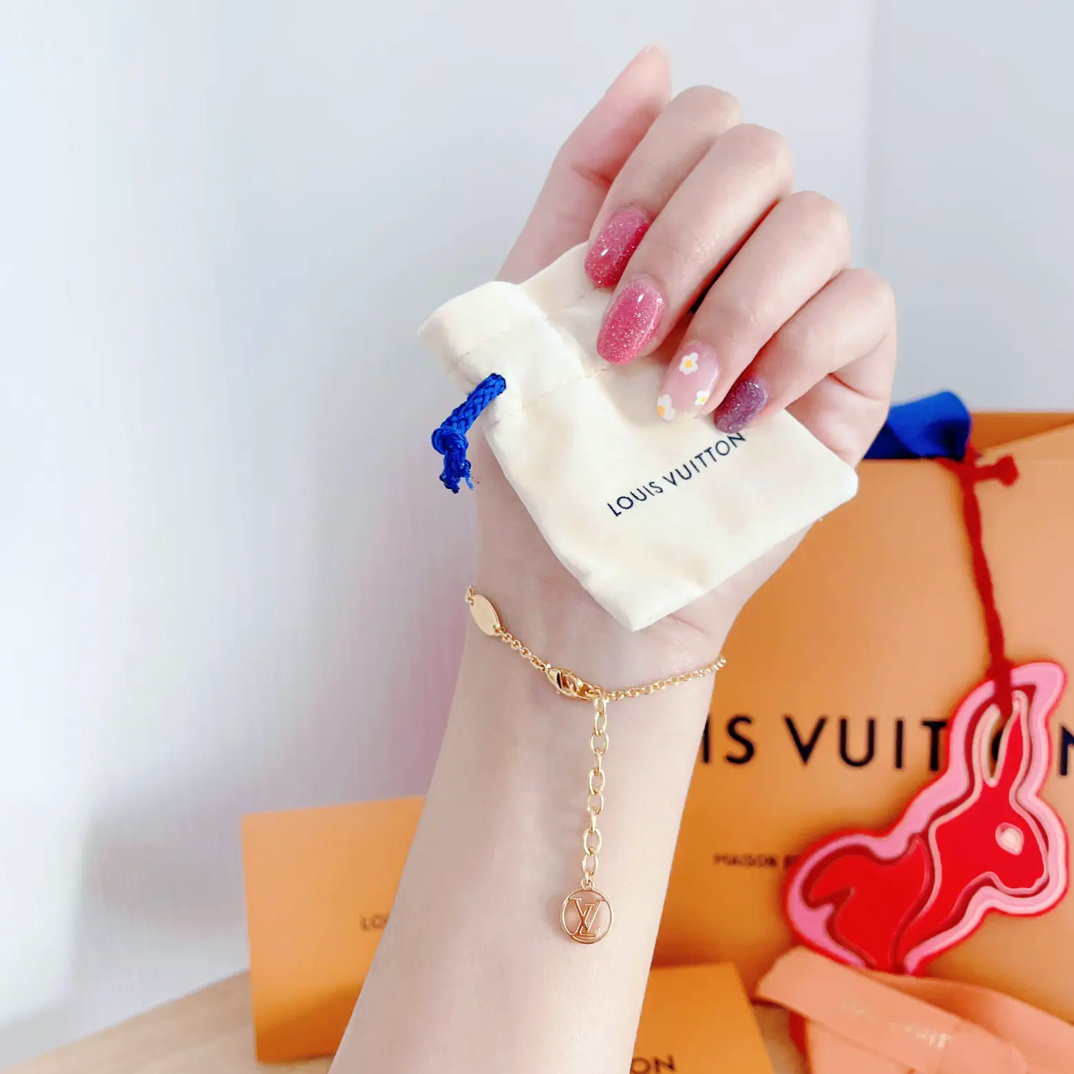 Louis Vuitton Gold Tone LV & Me Hashtag Bracelet