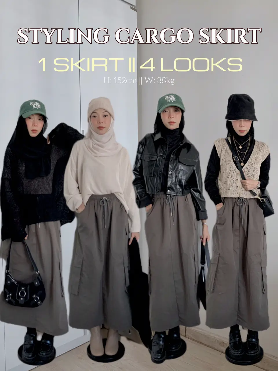 Ways To Style Cargo Skirt (Hijabi Edition) 🫶🏻 | Gallery posted by Miday |  Lemon8