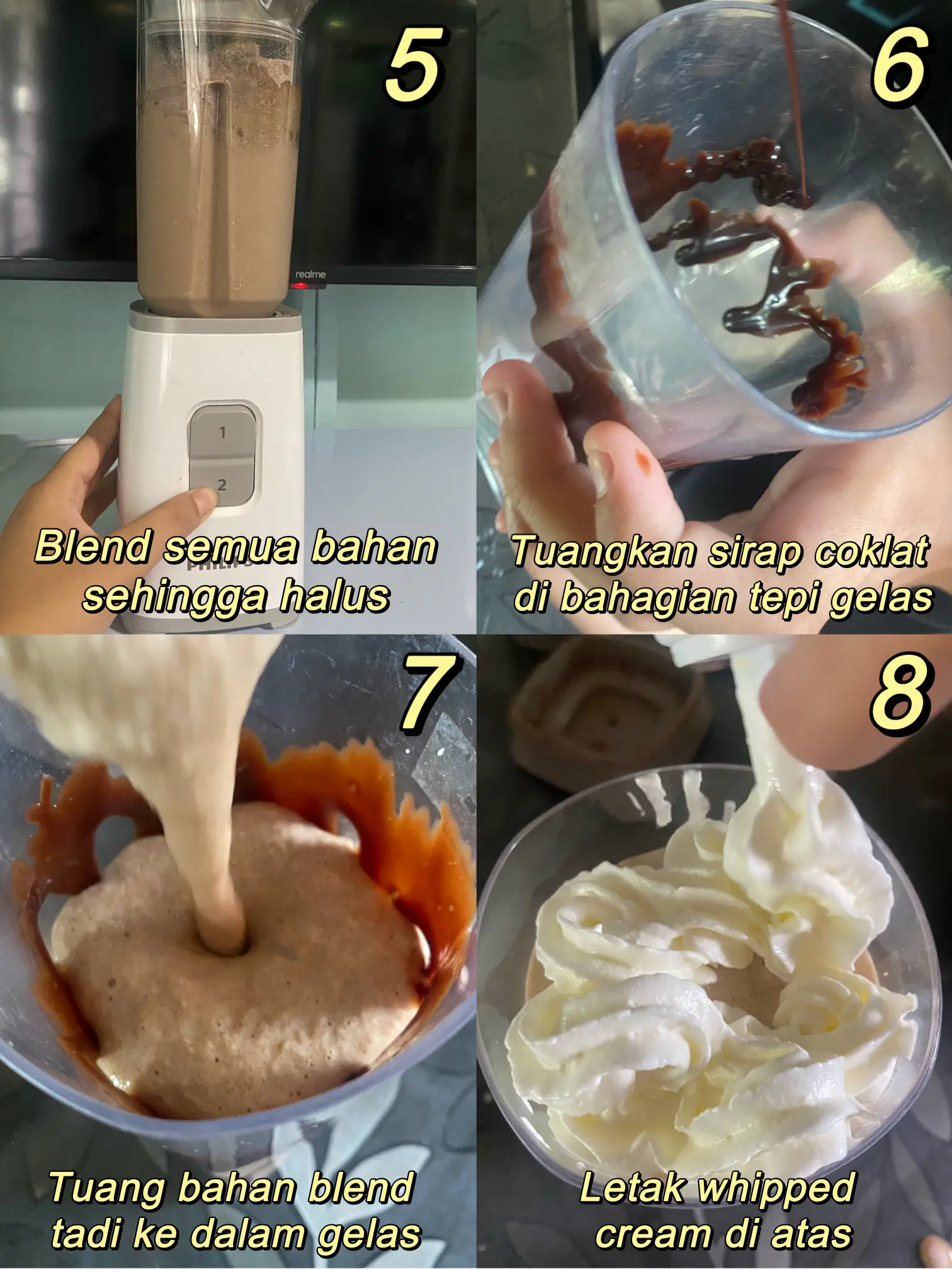 Easy tutorial to make mocha frappe at home🏠 | Galeri disiarkan oleh ...