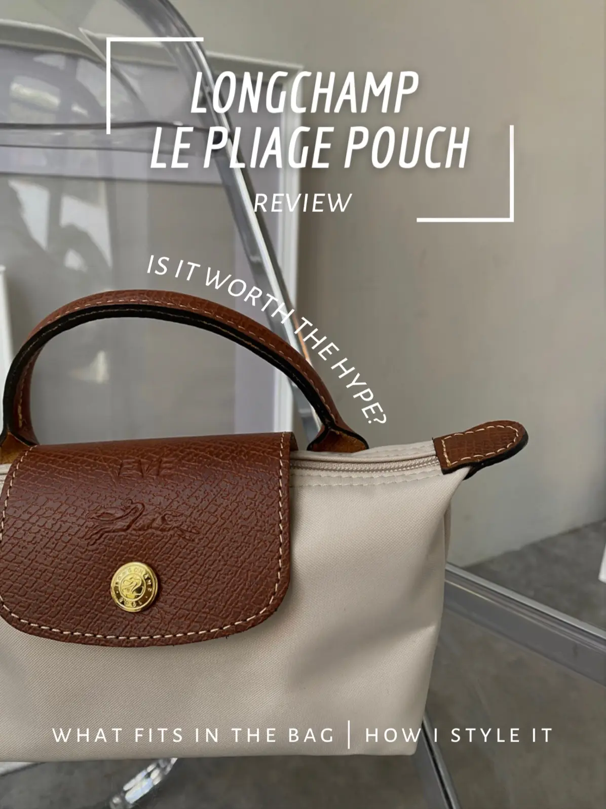 The beige one is also cute. It's called Longchamp Pliage in xs. Highly, Longchamp Bag