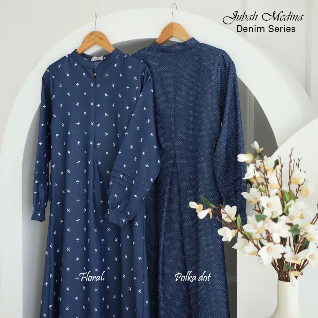 JUBAH DENIM MEDINA Flora polkadot Gallery posted by Eirayusoff 84 Lemon8