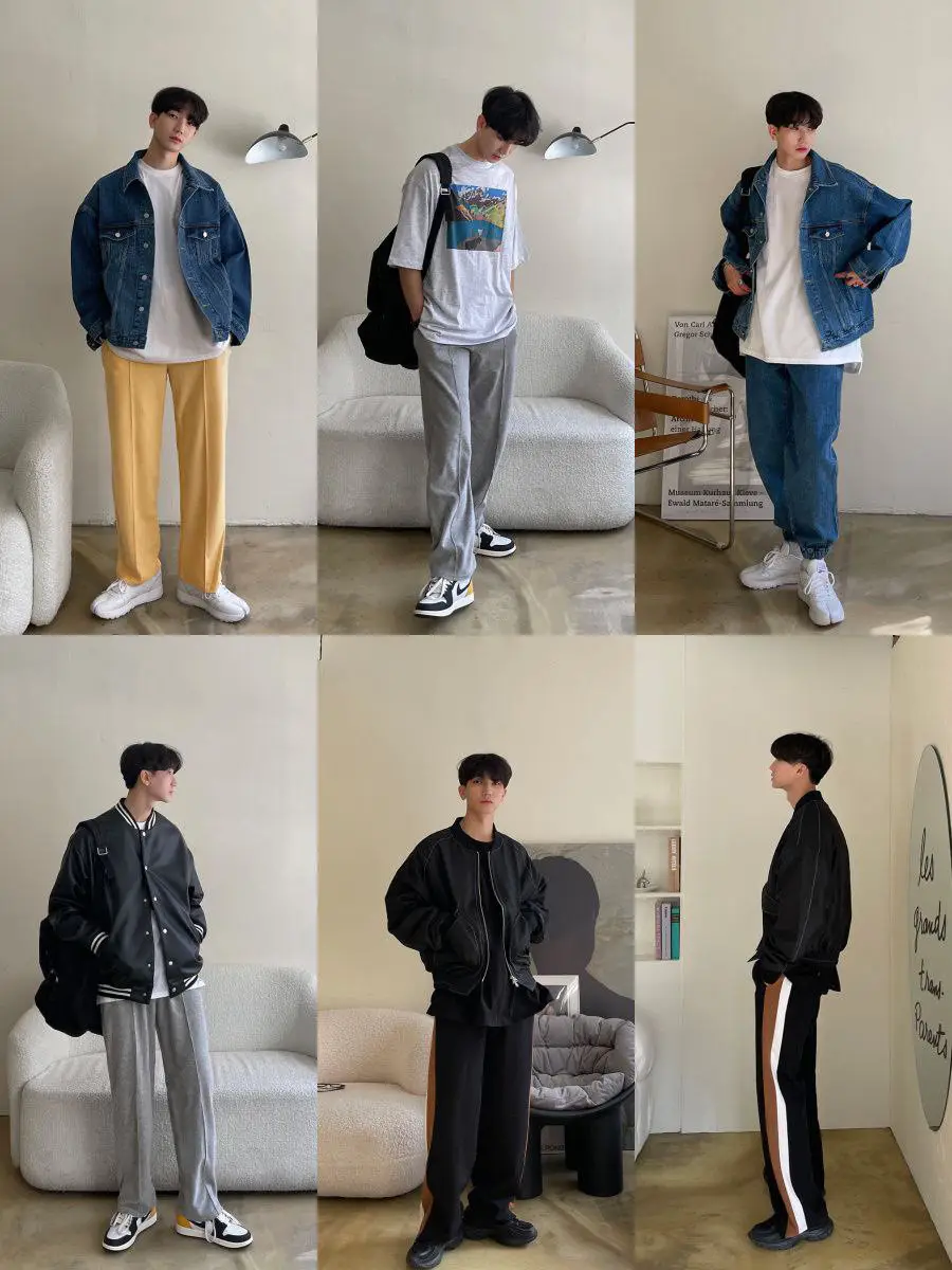 Men's Khaki Slacks Pants Slim Fit High Quality Fabric Korean Fashion Suit  Casual Trousers A803