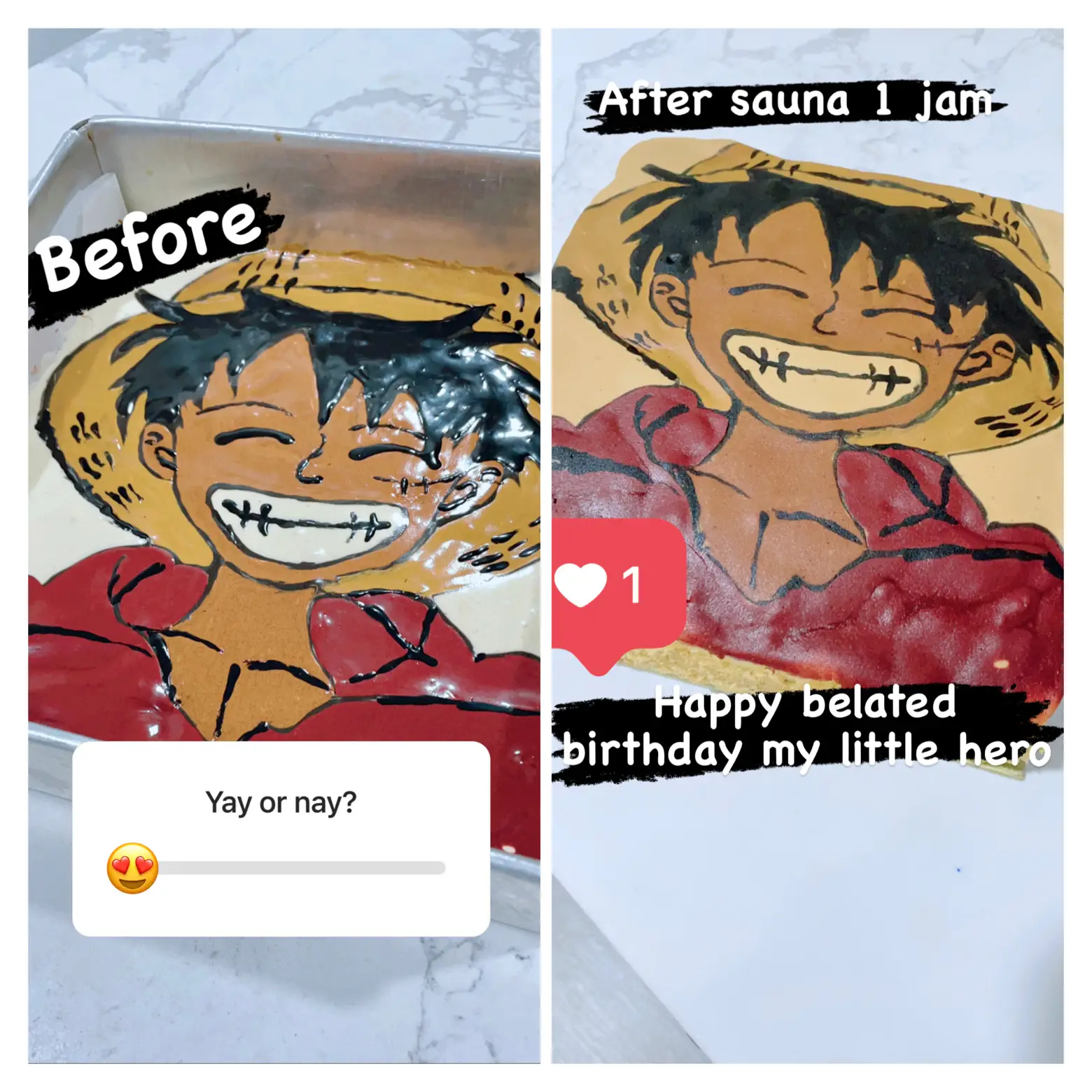 Gâteau Manga One Piece Luffy