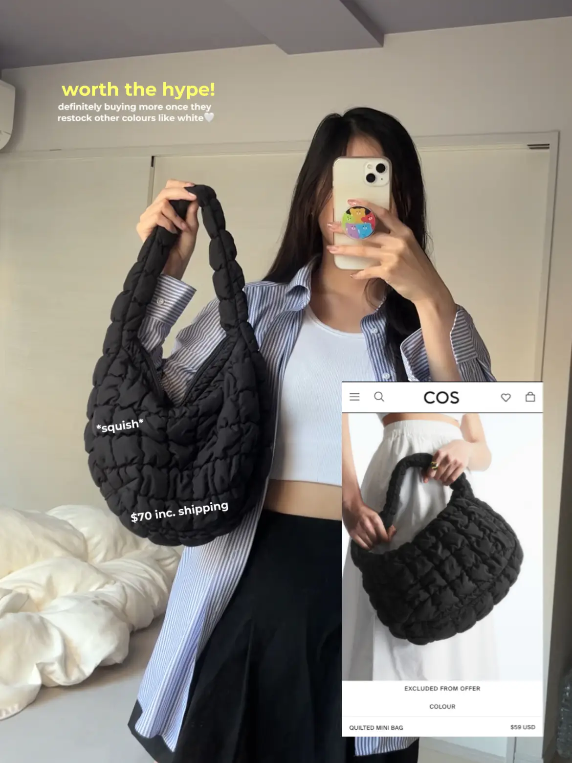 unboxing the viral “Jennie” COS oversized quilted bag 💌🫶🏻