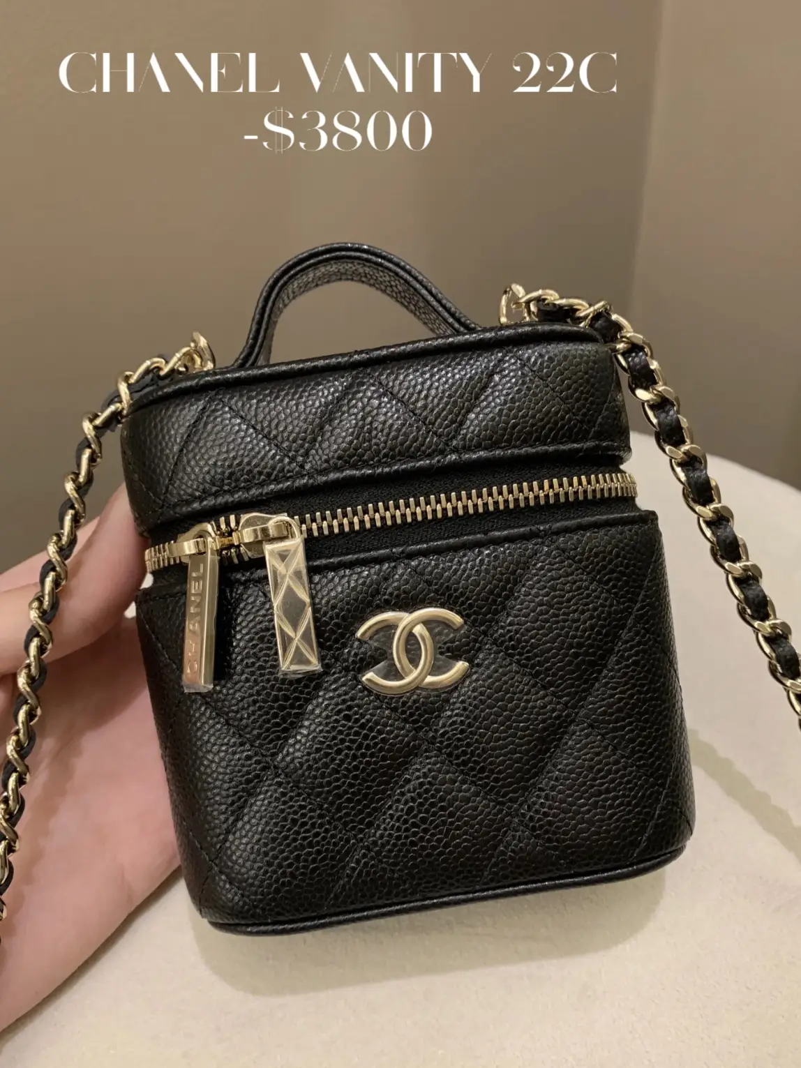 Chanel 22c Light Beige Caviar Vanity Bag, Women's Fashion, Bags & Wallets,  Cross-body Bags on Carousell