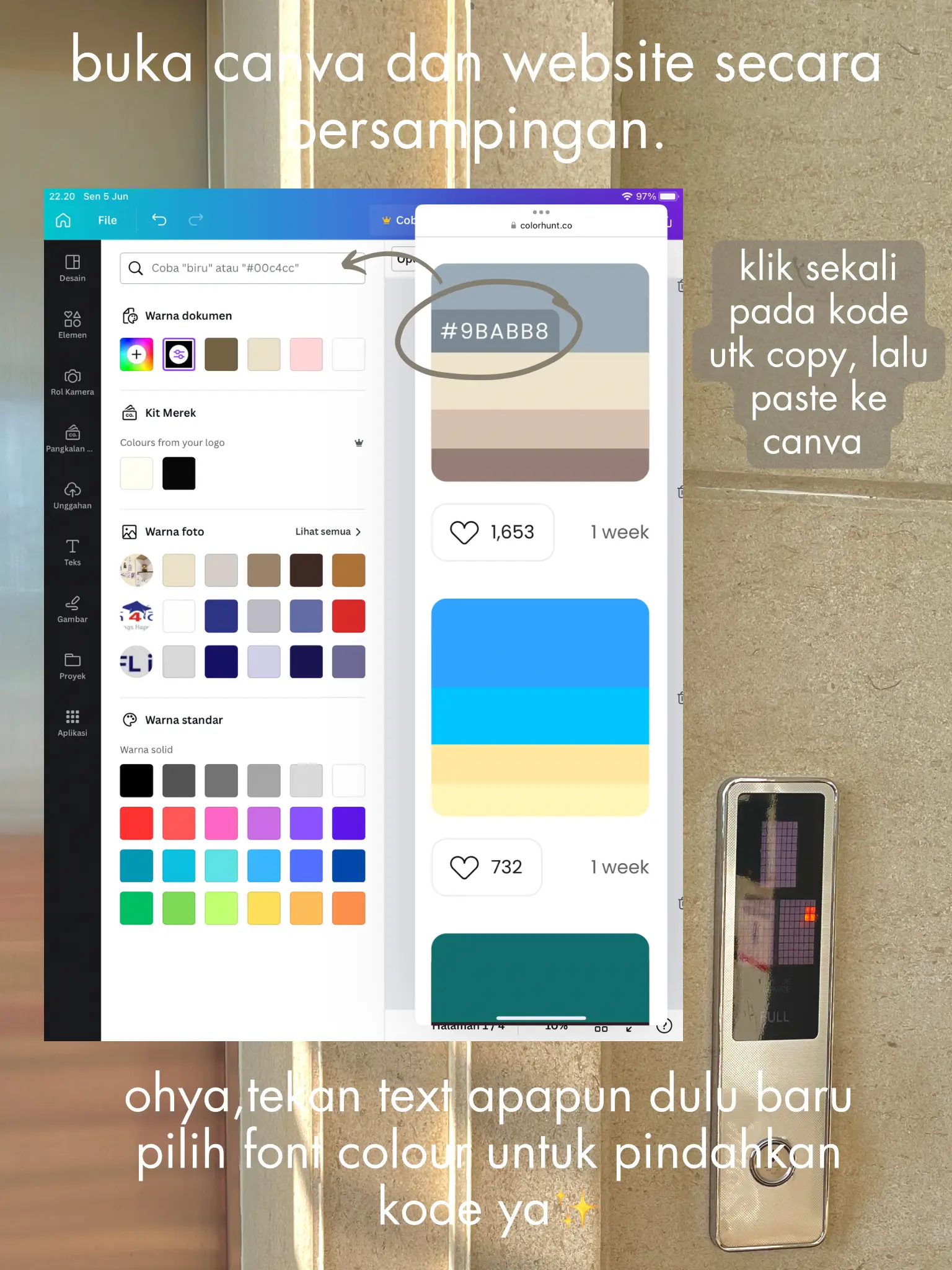 CARA CEPAT CARI DAN PINDAHKAN KODE COLOR PALLATE😍 | Galeri diposting ...