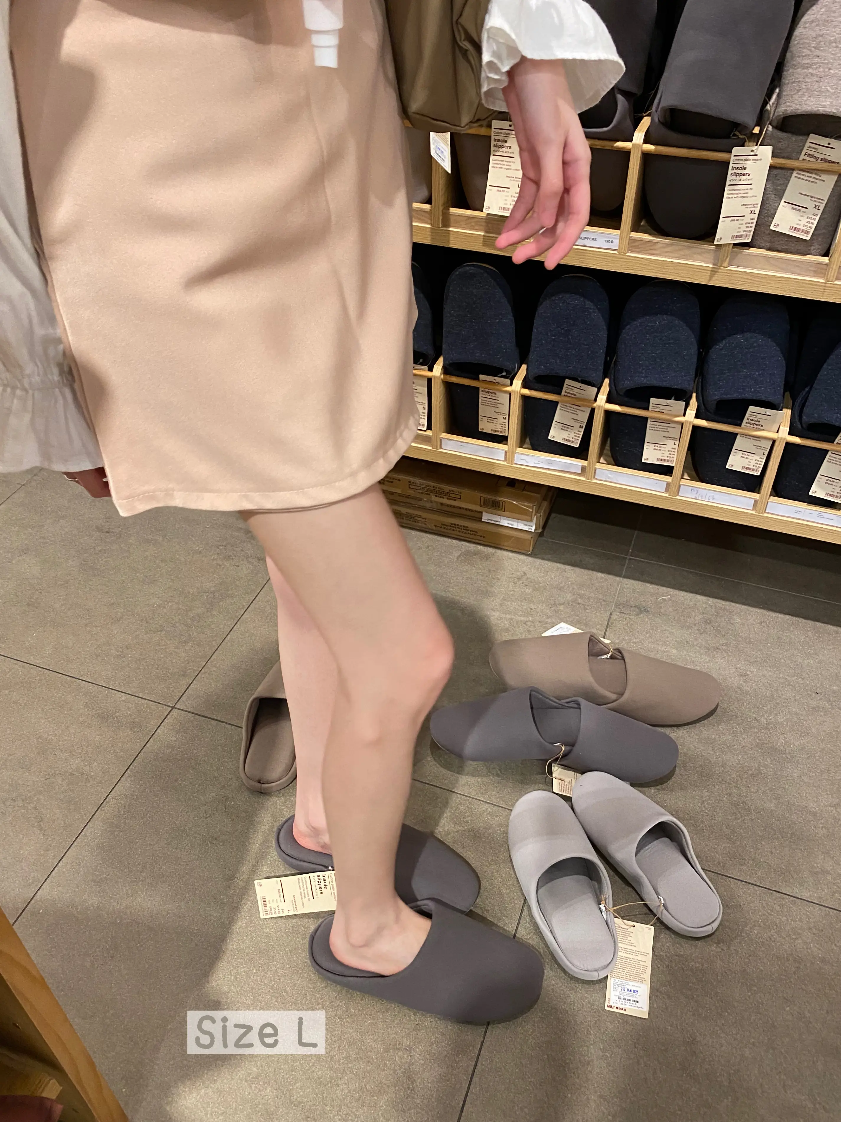 Muji discount cotton slippers