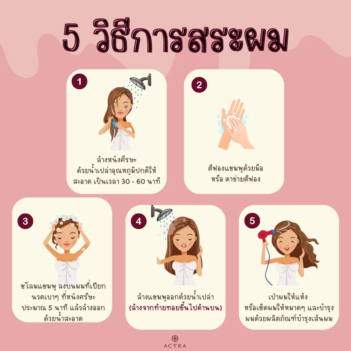 วันนี้ ATCRA จะมาแนะนำ 5 วิธีการสระผม | แกลเลอรีที่โพสต์โดย BTN COSMO ...