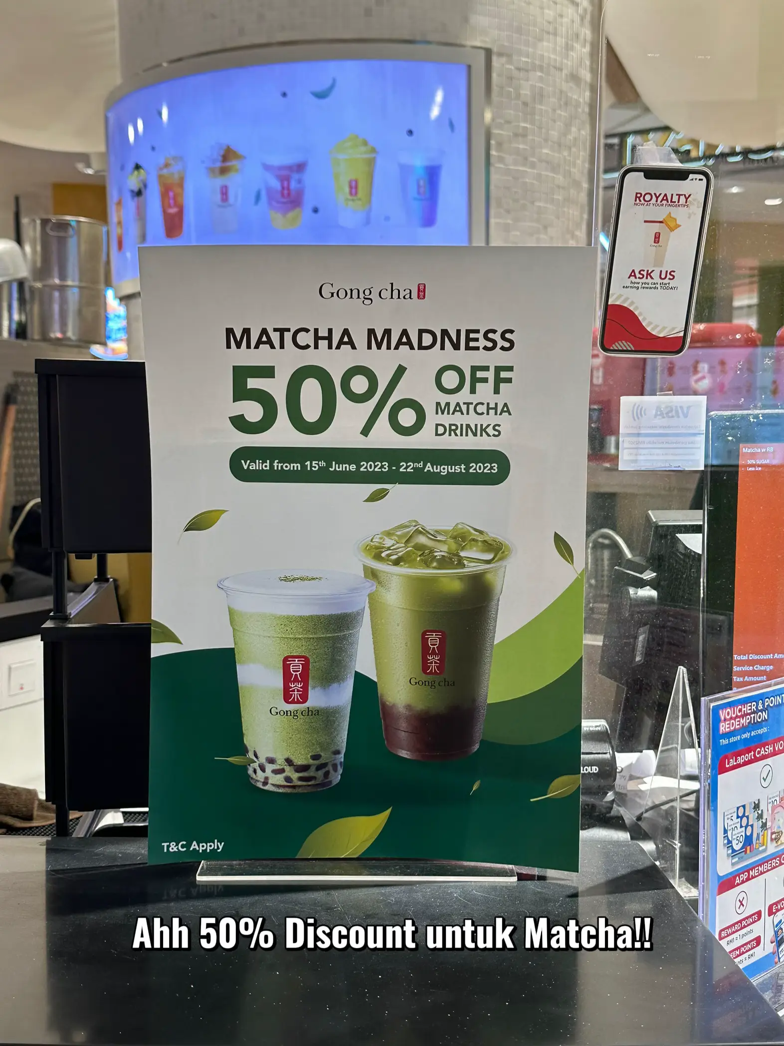 Half price for Matcha Yes please Gong Cha Galeri disiarkan